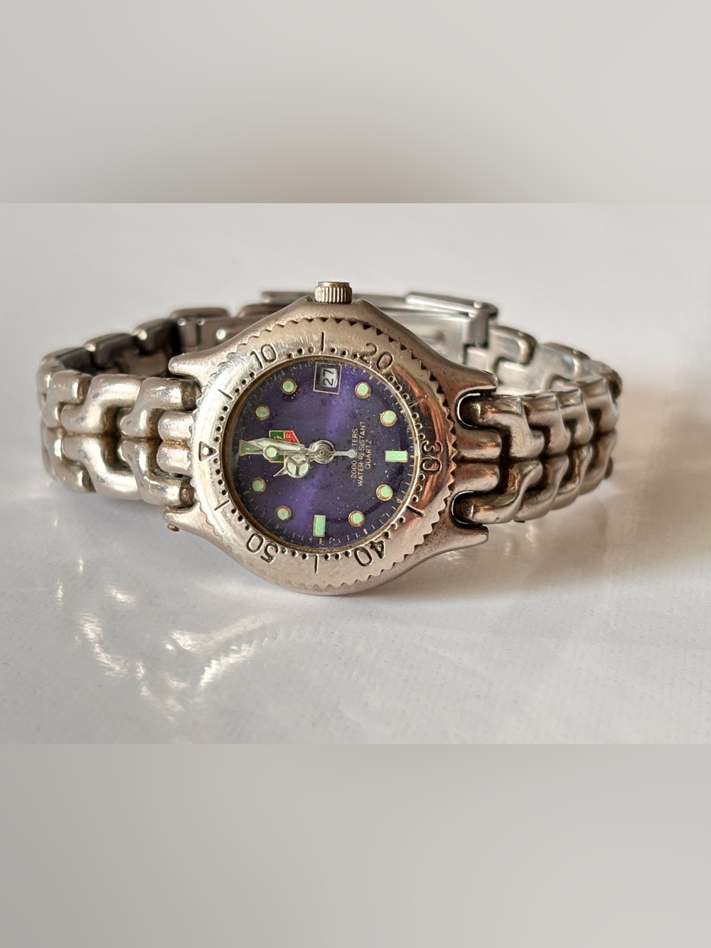 Tag Heuer 1500 Professional~Ladies Watch Blue Date Dial~Silver-Sport New Battery